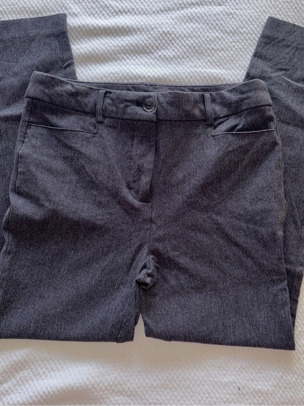 ANN TAYLOR LOFT-Black Gray Sutton Skinny Flat Front Pants Sz 2